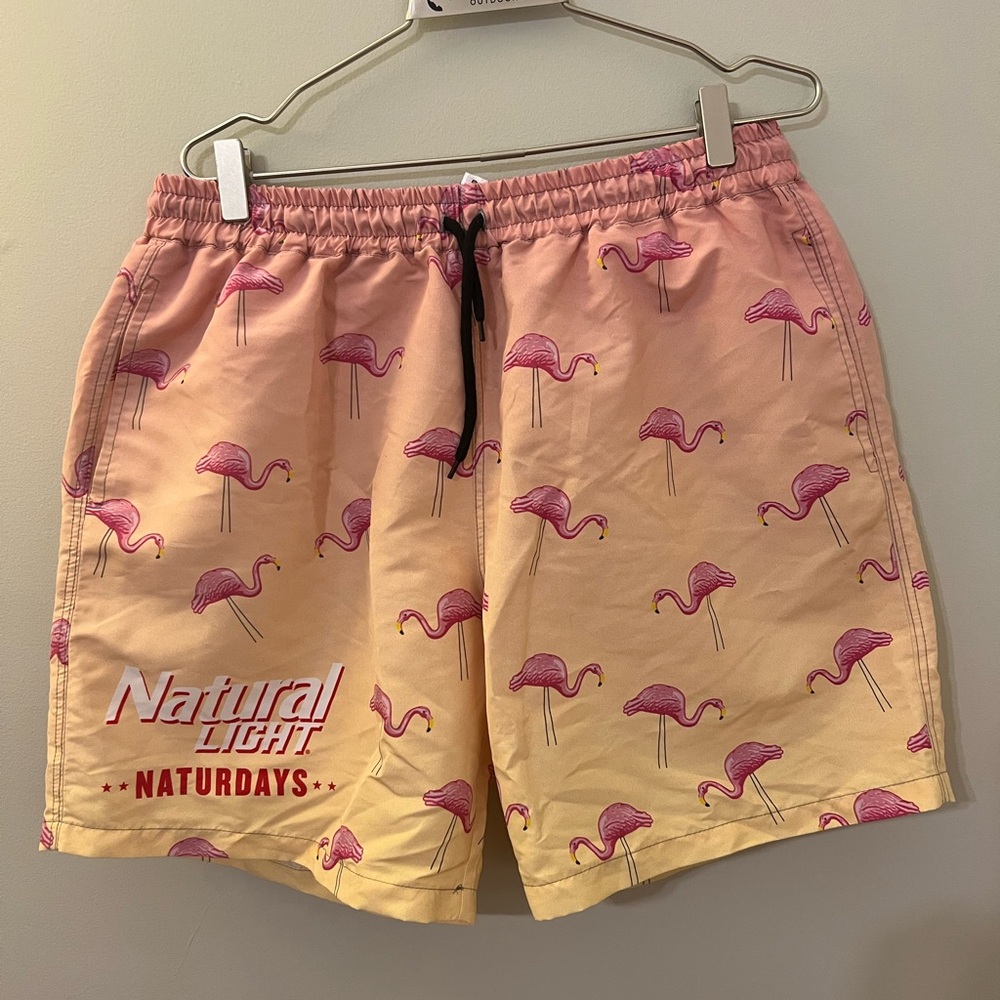 Natural Light - Naturdays -Flamingo Print Men's Swim Shorts. Size L